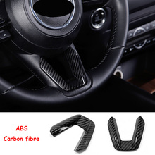 For MAZDA 3 6 CX-3 CX-5 CX-8 CX-9 2018 2019 ABS Carbon fibre Car Steering wheel Button frame Cover Trim car styling 1pcs 2024 - buy cheap