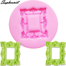 Sophronia M428 marco clásico espejo Retro silicona Fondant molde marco decoración de pasteles hornear tortitas de Chocolate herramientas 8,9*1CM 2024 - compra barato