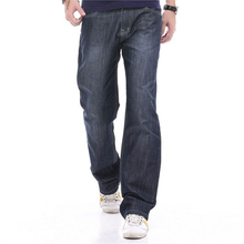 Мужские джинсы, модные Стрейчевые синие джинсы, Мужские джинсы большого размера, размер 28-33, 34, 35, 36, 38, 40, 42, 44, мужские свободные прямые джинсы 2024 - купить недорого