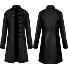 Jaqueta vintage masculina, jaqueta de veludo com corte steampunk e manga comprida, casaco de uniforme gótico brocado 2024 - compre barato