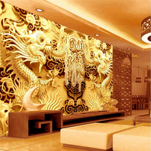 beibehang Golden Dragon custom photo papel de parede 3D mural wallpaper for walls 3 d landscape large wall paper wall-paper 2024 - buy cheap