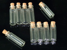 Пустые маленькие прозрачные пробковые стеклянные бутылки, 20 шт./лот, диаметр 12 мм 2024 - купить недорого