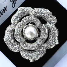 6PCS/LOT Bling Rhinestone Crystal And Faux Pearl Beautiful Rose Brooch Woman Wedding pins Brooch 2024 - buy cheap