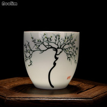 NOOLIM Jingdezhen Hand Painted Lotus Pine Ceramic Master Tea Cup Office Kung Fu Drinkware Water Beer Mug Porcelain Teacups 2024 - buy cheap