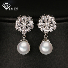LXOEN Fashion Pearl Earring 2019 New Crystal CZ Crystal Ear  Earrings Jewelry for Women Mom Gift  Drop Earrings 2024 - buy cheap
