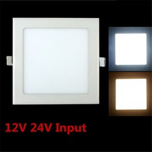 Luminária embutida para teto 12v e 24v com adaptador, iluminação interior de painel quadrado, ponto de luz led 12v e 24v, 3-25w 2024 - compre barato