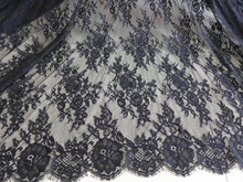 Великолепная 61 дюймов Шантильи кружевной ткани черного цвета для свадебного платья, шали, Мантилья, костюмы, Настольная дорожка 2024 - купить недорого