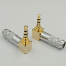 3pcs gold plated brass Solder Stereo 4 Pole 3.5mm Plug male headphone jack 90 Degree right Angle Jack Cable adapter connector 2024 - buy cheap