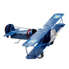 Home Decor Retro Biplane Model Home Decor Metal Plane Model Iron Aircraft Glider Biplane Pendant Airplane Figurines 2024 - buy cheap