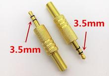 100pcs / Lot Gold Plated 1/8" Plug 3.5mm Audio Jack 3.5 Headphone Stereo Adapter Connector Solder with spring for Home KTV DIY 2024 - buy cheap