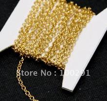 Free shipping!!!200meter/lot 3x4mm gold plated metal O cross Link Chain Jewelry Findings Accessories Components 2024 - buy cheap