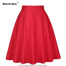 Falda Midi Retro para mujer, falda elástica de cintura alta, Color rojo, Vintage, VD0020 2024 - compra barato