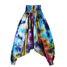 Women low drop crotch tie dye pants Indian Nepal Harem Trousers hip hop dance splash-ink pants candy colors sweatpants A52304 2024 - buy cheap