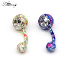 Alisouy-anillos de ombligo para mujer, 1 Uds. De ombligo Sexy, acero quirúrgico, diamantes de imitación, joyería corporal, anillos de Piercing para ombligo para mujer 2024 - compra barato