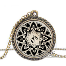 Black white Om Yoga Jewelry Women 2014 Muslim Necklace Om Symbol Buddhism Zen Meditation Mandala Charms Art Picture Pendant 2024 - buy cheap