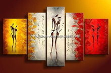 Free shipping 100% hand-painted 5 piece of modern abstract oil painting canvas abstract human art home decoration 2024 - buy cheap