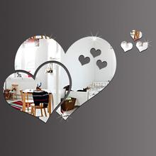 Waterproof 5PCS/Set 3D Mirrors Heart Wall Stickers Decal Wall Art Removable Room Party Wedding Decor DIY Home Decorations 2024 - buy cheap