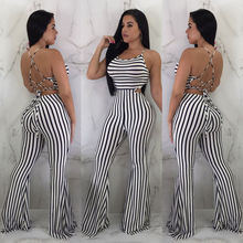 New Women Clubwear Pants Summer Playsuit Bodycon Party Jumpsuit Sexy Striped Romper Trousers 2024 - buy cheap