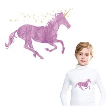 Pink Unicorn Patches On Clothes Heat Transfer Paper Diy A-level Washable Iron On Applique On Kid Clothing Accessory Y-194 2024 - buy cheap