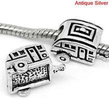 DoreenBeads European Charm Beads Car Silver Color 10x17mm,Hole:Approx:5.3mm,10PCs  new 2024 - buy cheap