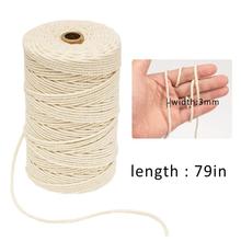 New 3mm x 200m Natural Handmade Cotton Cord Macrame Yarn Rope DIY Wall Hanging Plant Hanger Craft String Knitting Home L*5 2024 - buy cheap