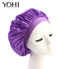 New Night Sleep Hat Fashion Women's Donna Sleep Cap wide band satin Bonnet cap turban headband Hair Care Bonnet 2024 - buy cheap