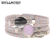 WELLMORE women bracelets bohemia cotton glass charm bracelets for women fashion jewelry wholesale drop shipping 2024 - buy cheap