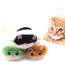 1 шт., движущаяся игрушечная плюшевая мышь для кошки, забавная крыса, играющая в котенка, плюшевое кольцо, вибрационные игрушки, цвет случайный 2024 - купить недорого