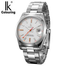 IK Brand Man Automatic Mechanical Watch Mens 12 Hours Calendar Silver Full Steel Watches Fashion Simple Casual relojes 2024 - buy cheap