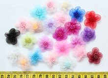 300pcs handmade Organza Flowers in variety colors 24mm wholesale free shipping 2024 - buy cheap