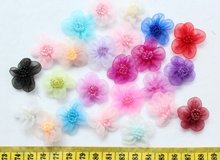 300 unidades de flores de organza artesanais em várias cores 24mm atacado frete grátis 2024 - compre barato