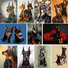 5D diamond painting cross stitch,Doberman Pinscher,DIY diamond embroidery full square 3D diamond mosaic rhinestone new arrrival 2024 - buy cheap