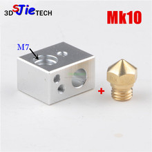 1set Special MK10 Heater Block with MK10 brass nozzle thread M7  for wanhao MK10 extruder 3D printer parts 2024 - buy cheap