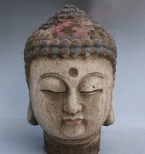 Estátua do budismo tibetano em madeira antiga esculpida, shakyamuni sakyamuni, cabeça de buda 2024 - compre barato
