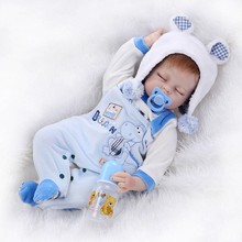 22inch reborn silicone vinyl children bedtime infant boy reborn playmate modeling fashion baby bebe doll play house bonecas 2024 - buy cheap