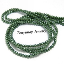 Free Shipping 5 Strands 4mm Olive Green Imitation Pearl Loose Beads For DIY, Imitation Pearl Accessory 2024 - buy cheap