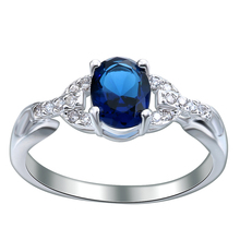Hainon-anillos de boda de circón azul para mujer, sortija de compromiso de lujo, joyería de moda, pedrería cz púrpura 2024 - compra barato