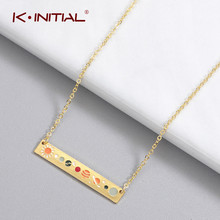 Kinitial Fashion Bar Planet Universe Necklace Geometric Bar Pendant Solar System Necklace For Women Kids Statement Jewelry 2024 - buy cheap