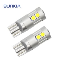 SUNKIA 2Pcs/Lot T10 LED Bulb W6W 194 168 ERROR Free Interior External LED Light CANBUS 3030 9SMD Clearance Width Parking Lamp 2024 - buy cheap