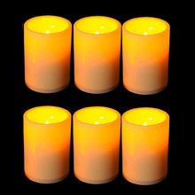 6PCS/lot 3X4 Inches Flameless Plastic Pillar Led Candle Light With Timer Candle Lights Battery Operated Candle Accessories 2024 - buy cheap