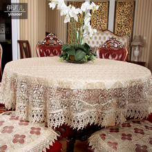 Europe 1Pcs Topper Drawnwork Table Cloth Lace Embroidery Hollow Out Flower Tablecloth Table Desk Decor Dust Cover/Toalha De Mesa 2024 - buy cheap