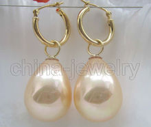 12-16mm golden south sea shell pearl earring-Jewelry gold filled hoop ^^@^Noble style Natural Fine jewe FREE SHIPPING 2024 - buy cheap