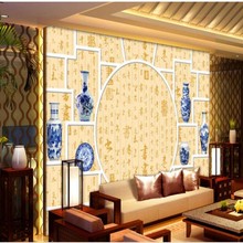 wellyu Customized large - scale murals study the blue and white porcelain Chinese sofa background wall non - woven wallpaper 2024 - buy cheap
