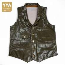 Chaleco de cuero de vaca genuino de lujo para hombre, chaleco de cuero auténtico ajustado para motocicleta, chaquetas para hombre, abrigos sin mangas de alta calidad 2024 - compra barato