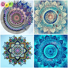 DPF DIY 5D full Round Diamond Painting Magic Cube Cross Stitch blue kaleidoscope Diamond Embroidery Mosaic Home Decor Crafts 2024 - buy cheap