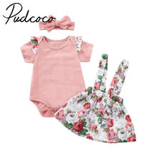 Macacão infantil fofo rosa de verão para meninas, roupas de princesa para recém-nascidos de 0-24 meses 2024 - compre barato