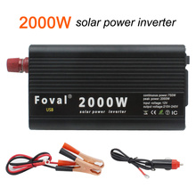 Inversor de potência solar para carro 2000w, 12v para 220v, onda senoidal modificada, porta usb dupla e potência do acendedor de cigarro 2024 - compre barato