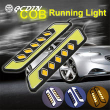 QCDIN 2PCS LED COB Car Fog Turn Signal Light Ultra Bright Daytime COB LED DRL Daytime Running 800LM White Yellow Signal Light 2024 - buy cheap