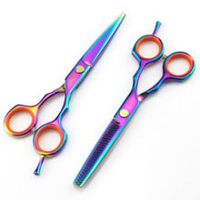 professional Japan 440c 5.5 '' color hair scissors set haircut thinning barber haircutting cutting shears hairdressing scissors 2024 - buy cheap