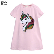 Vestidos de verano para niñas pequeñas, ropa rosa de animales para niñas de 2 a 7 años, RD032 2024 - compra barato